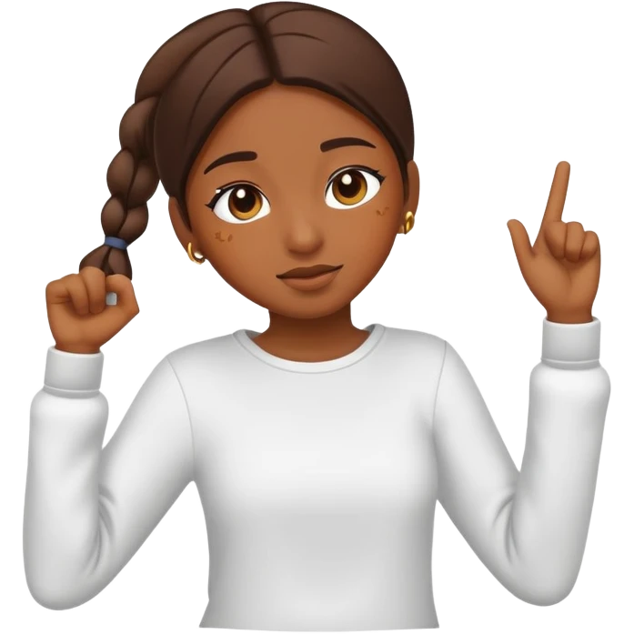 a girl dabbing emoji