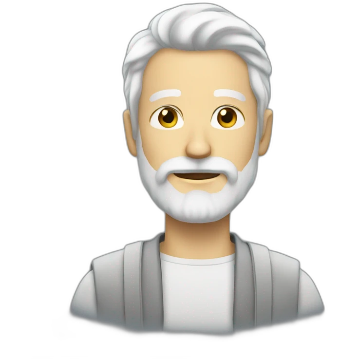 man with white beard and hair long emoji