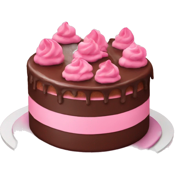 chocolate pink cake emoji