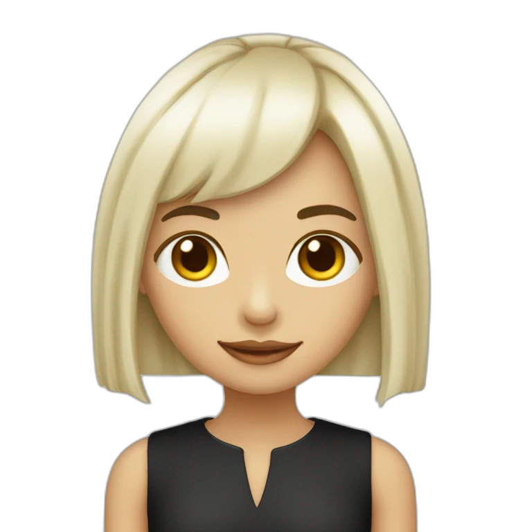 Ragazza con capelli neri e frangia bianca  emoji