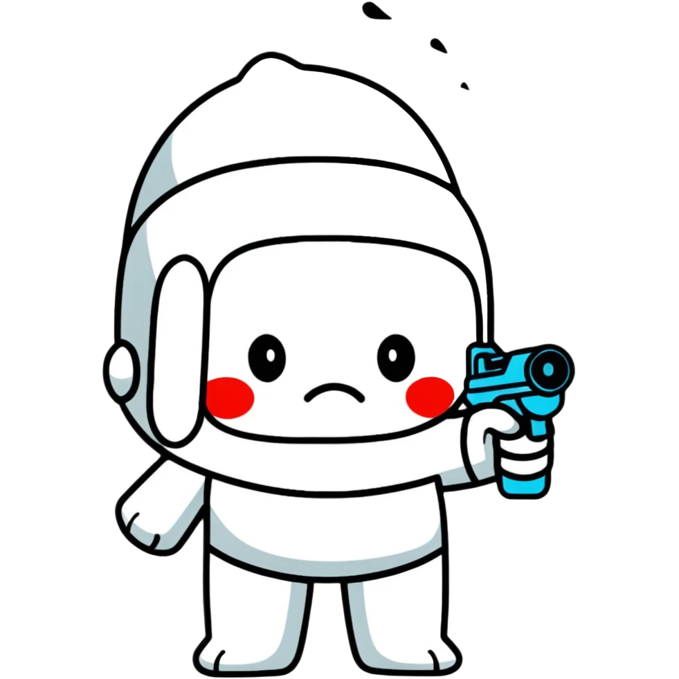 sad face with water gun to head emoji