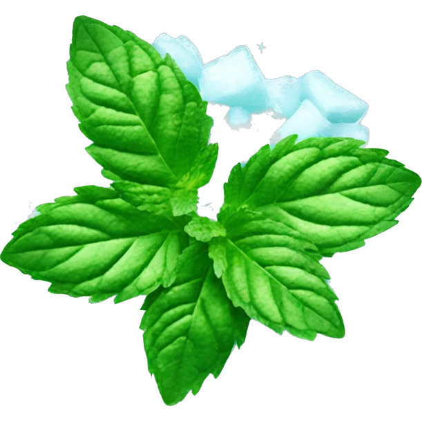 frozen mint with ice and snow on mint leaves emoji