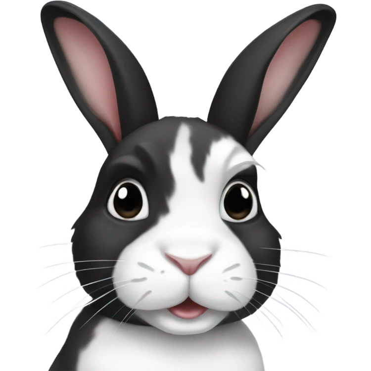 Black and white Dutch rabbit emoji