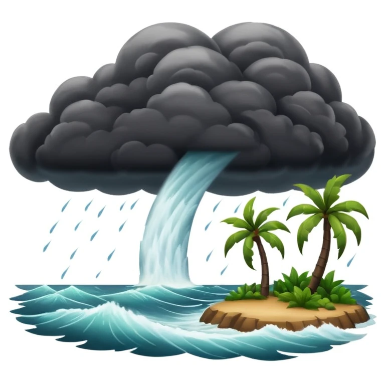 A hurricane on a tropical island  emoji