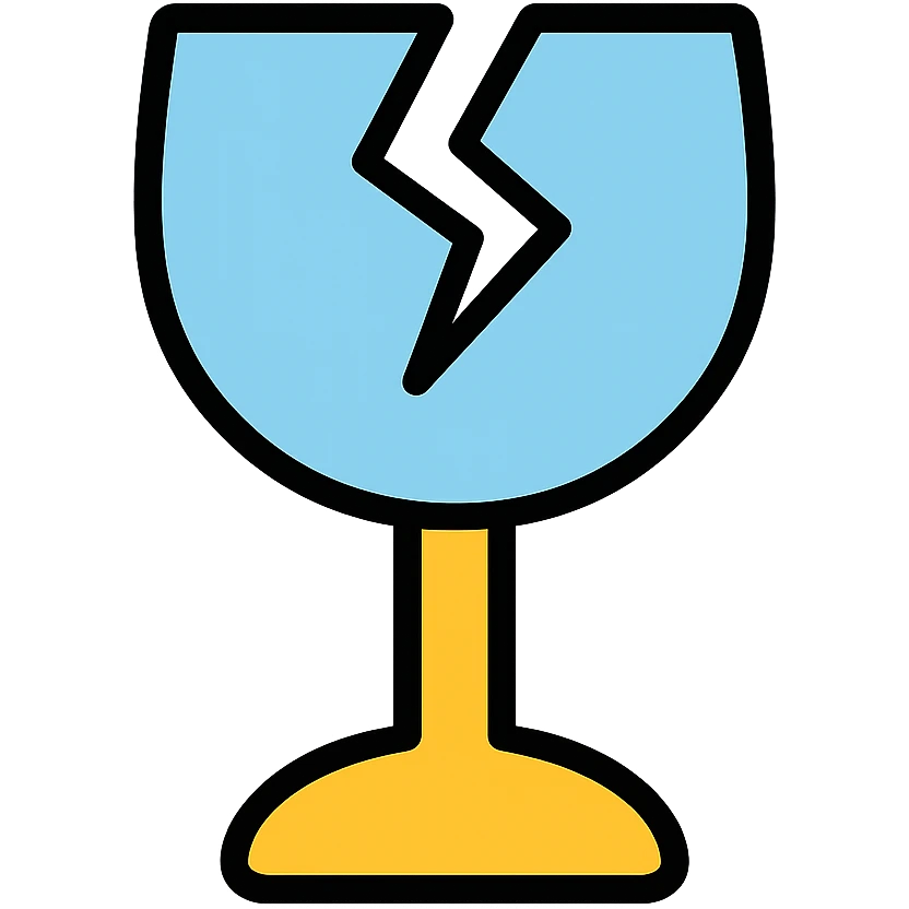 broken glass icon with color outline emoji