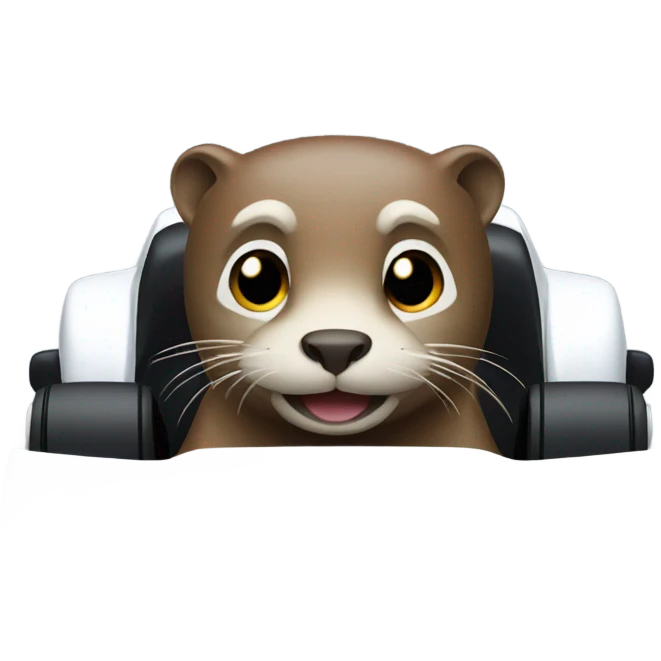Otter in an F1 car emoji