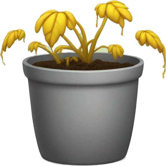 yellow dead sick plant in a pot emoji