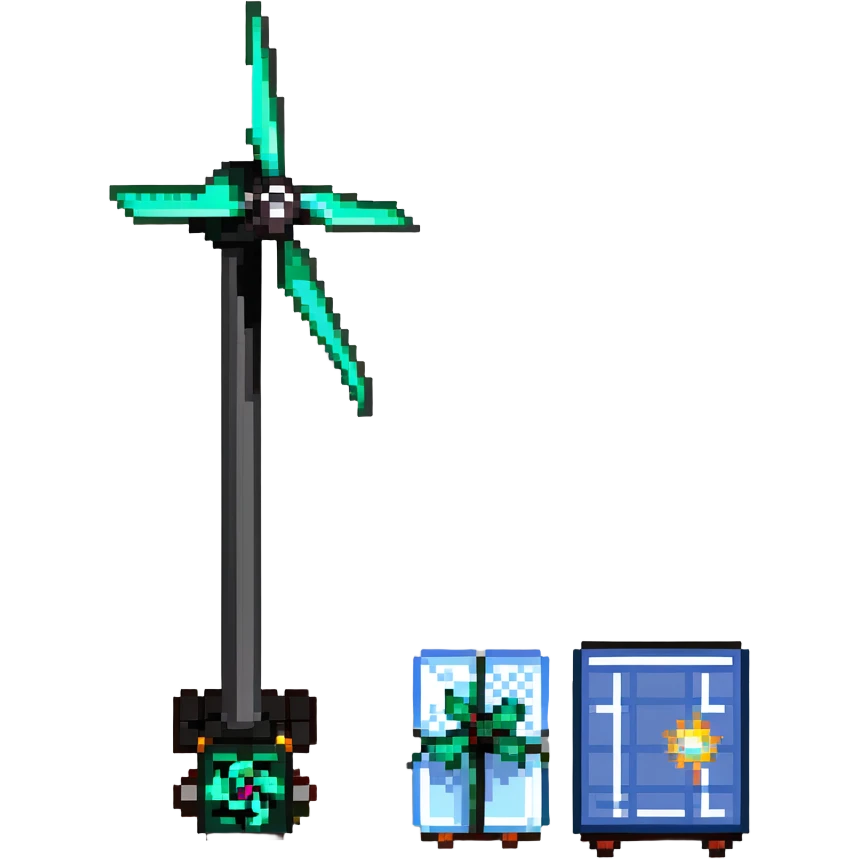 wind turbine and solar panel emoji
