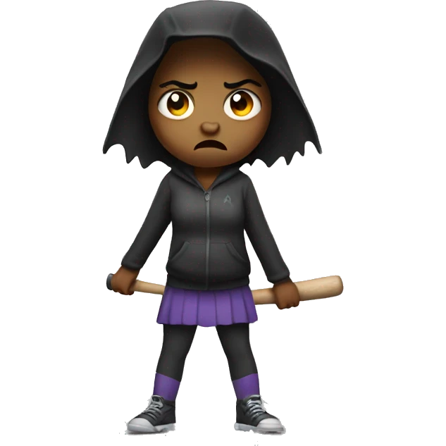 Angry Girl with a bat emoji