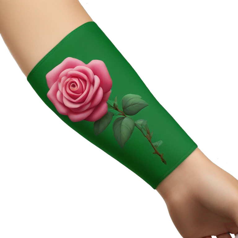 Rose on green sleeve emoji