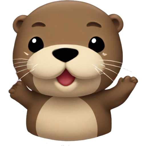 plush otter with heart and kiss emoji