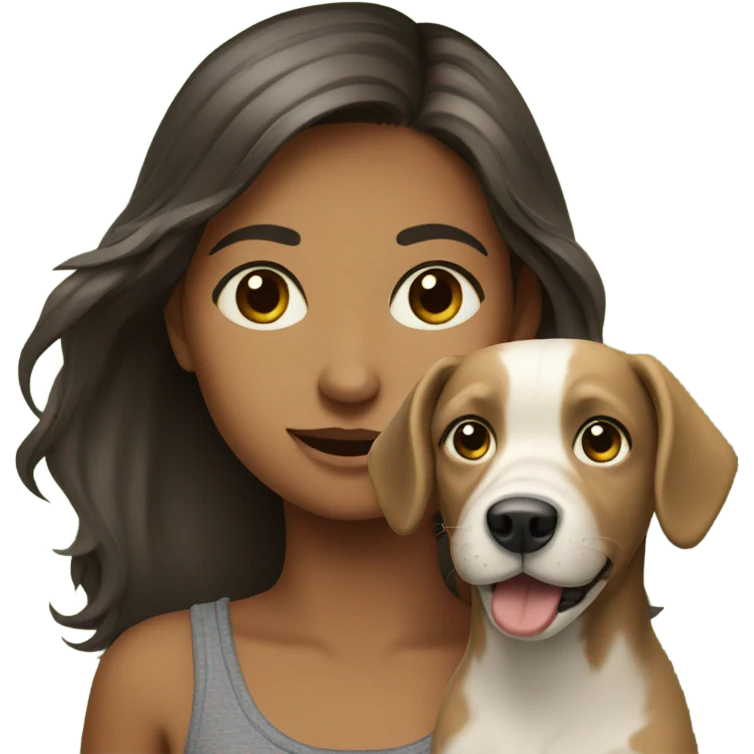 girl with dog outdoors emoji