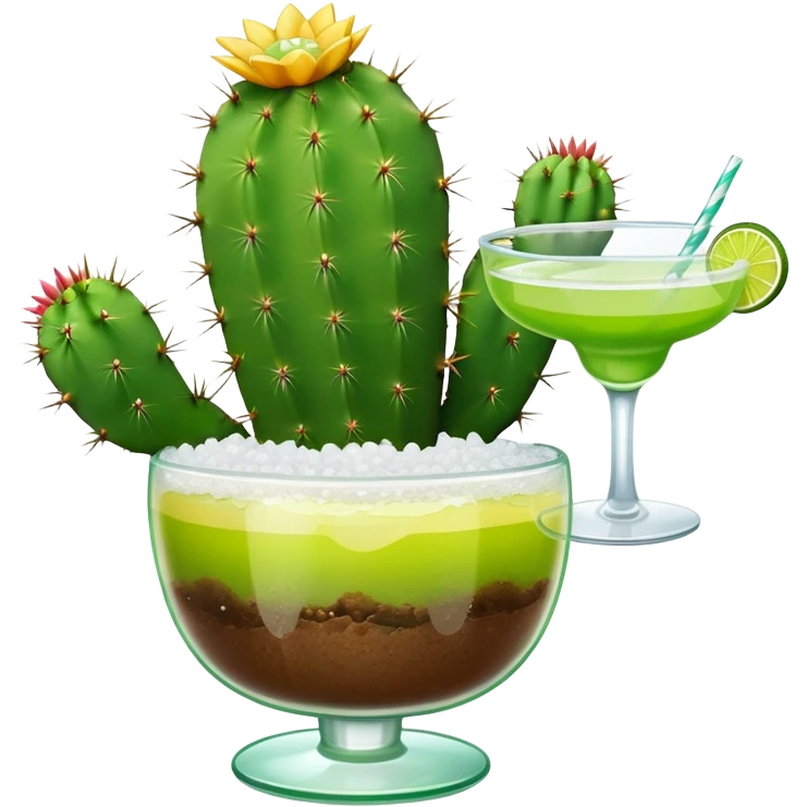 Cactus with a margarita  emoji