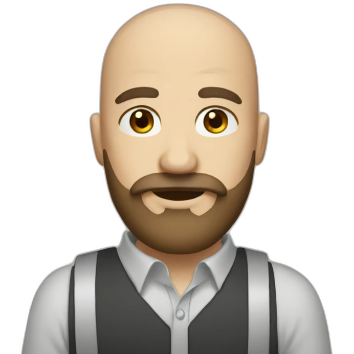 bald man with moustache and long brown beard emoji