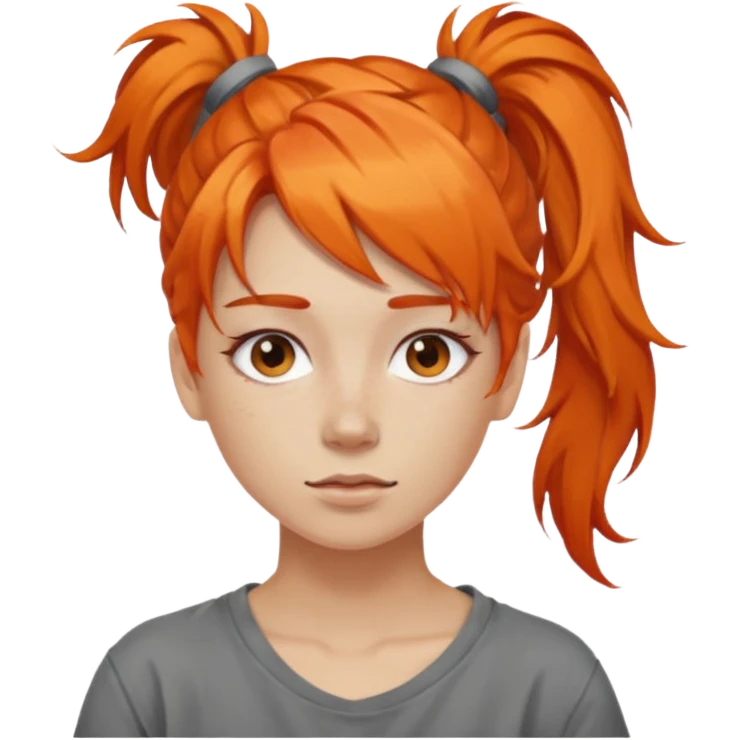 Artist with messy ponytail orange hair emoji