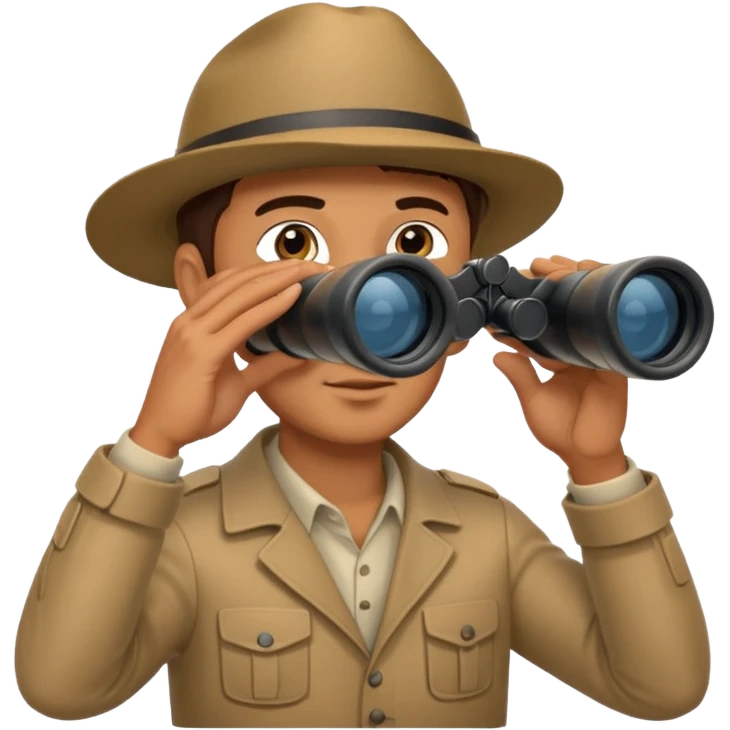man with binoculars emoji