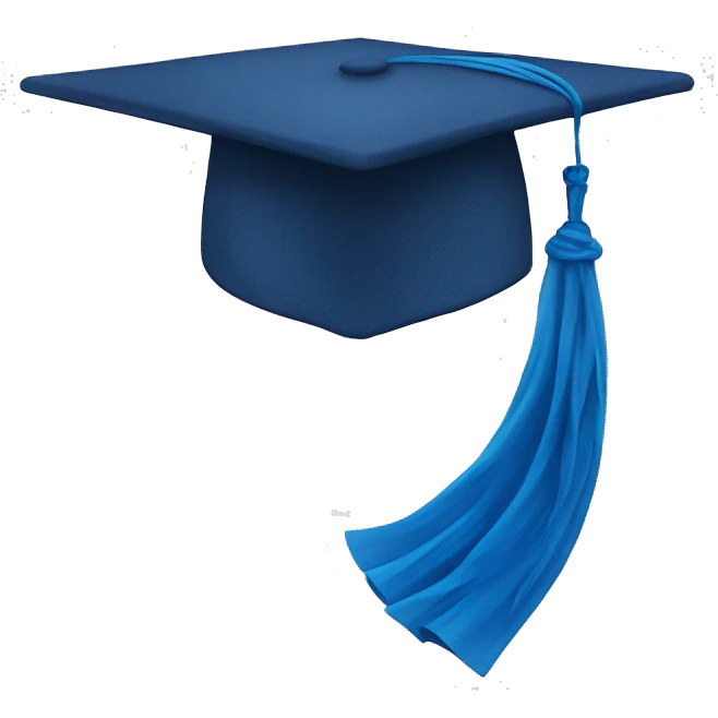 Blue graduation cap (no face) emoji