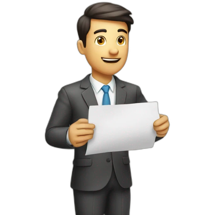 Amazon fba seller holding a paper with profesional scheme strategy  emoji