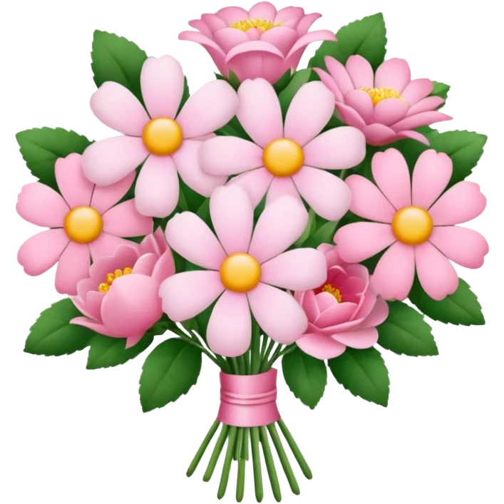 Pink bouquet with simple flower emoji