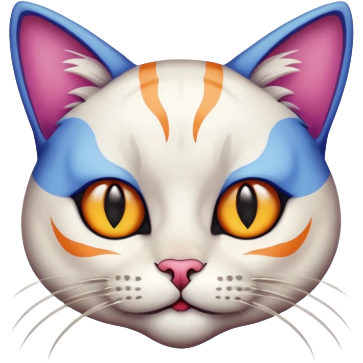 cat with exaggerated makeup emoji