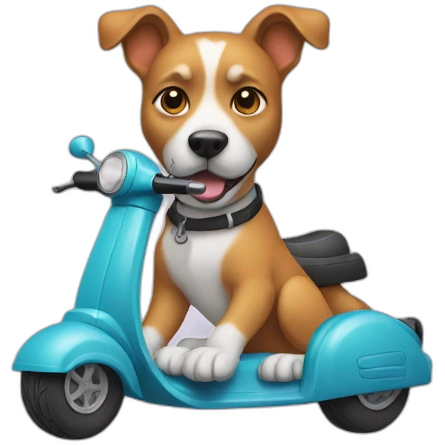 dog driving scooter emoji