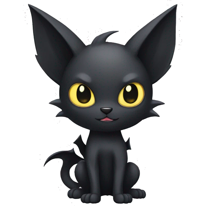 Black edgy bat-cat-Fakemon full-body emoji