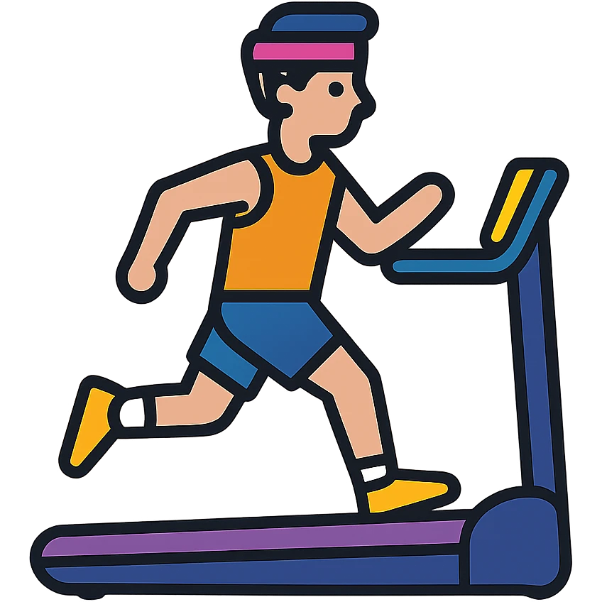 A sportsman who is spending a lot of time on the treadmill emoji
