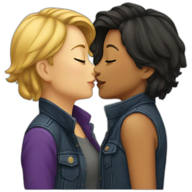 lesbians kiss emoji