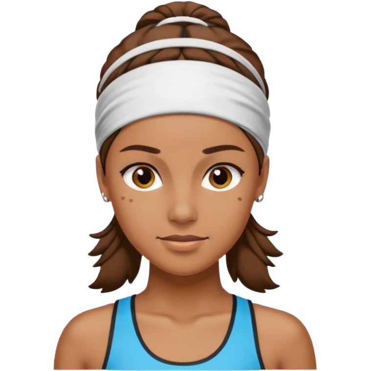brown female athelete with headband emoji