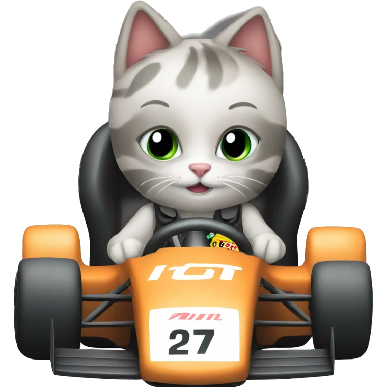 cat driving a formula one car emoji