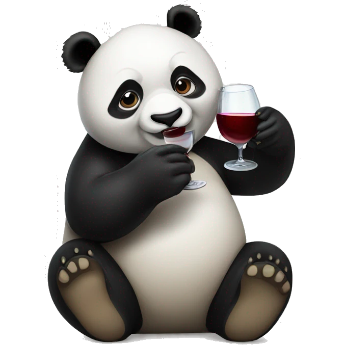 Panda drinking wine emoji