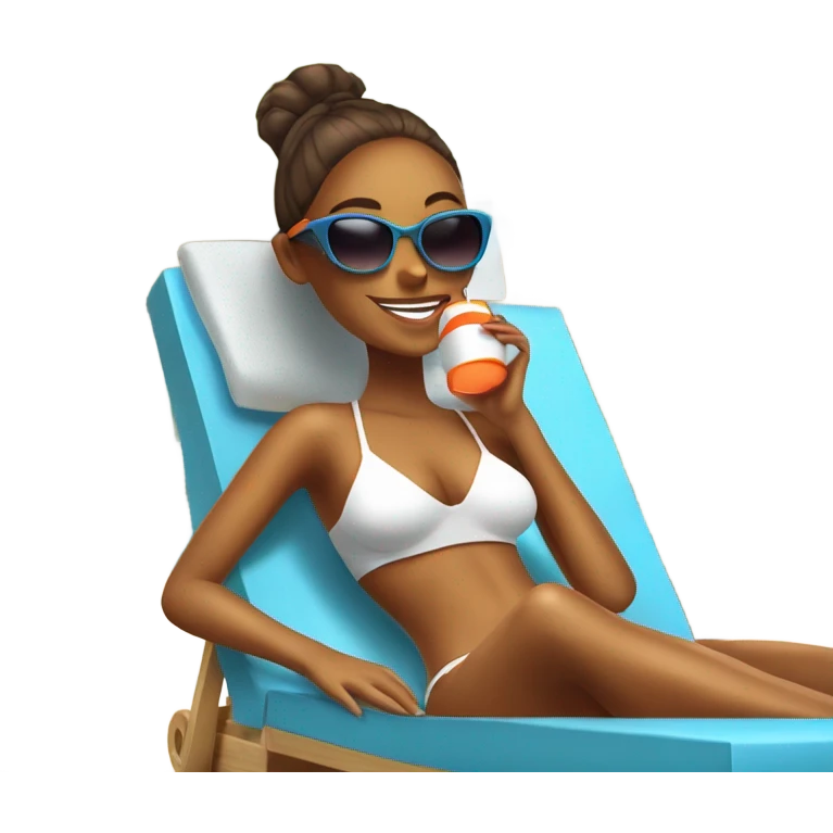 Girl tanning master emoji