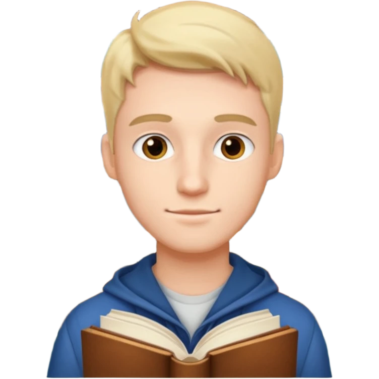 estudiante con libros pero hommbre  emoji