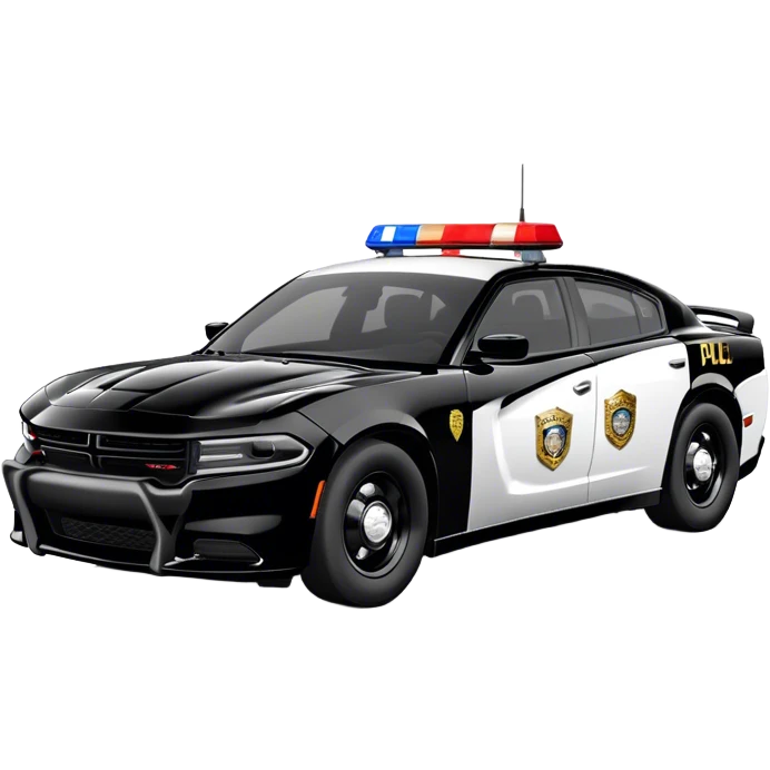Police Car - Dodge Charger Pursuit (Model Year: 2022) (Iconic colour: Black and white) emoji