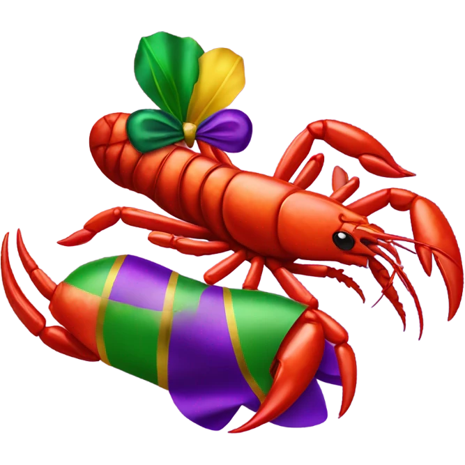 Crawfish celebrating Mardi Gras  emoji