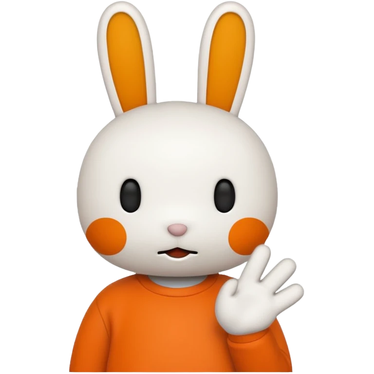 miffy with orange shirt and X for a mouth emoji