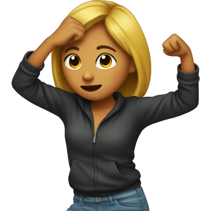 Girl dabbing emoji