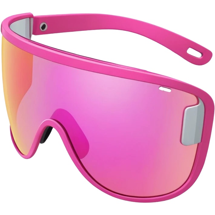 sporty pink shield visor sunglasses with extra thick frame and side protection, wraparound design, massive build, one-piece lens emoji