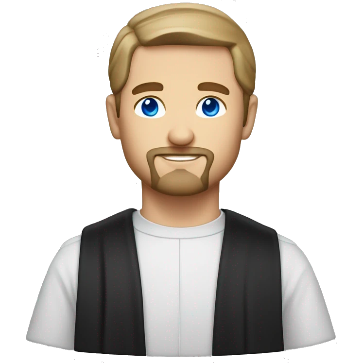 Caucasian Priest with blue eyes and goatee emoji