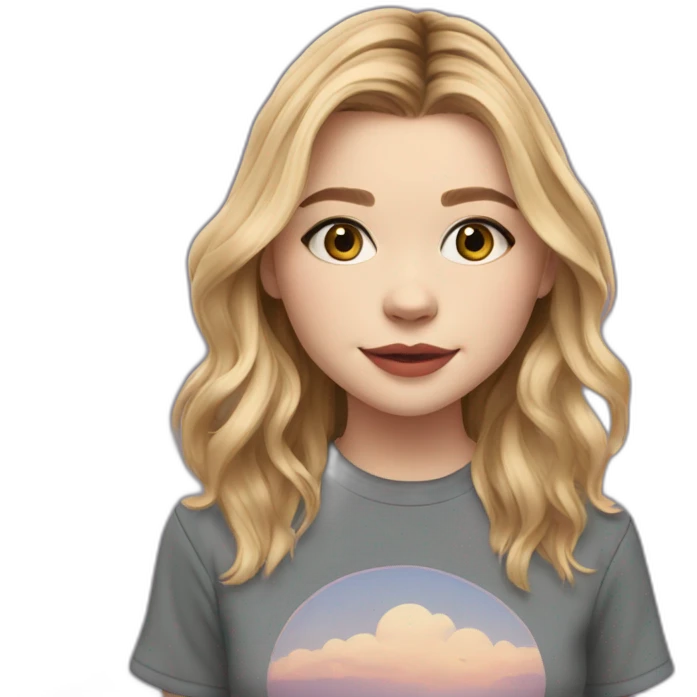 chloë grace moretz cartoon wearing tee emoji