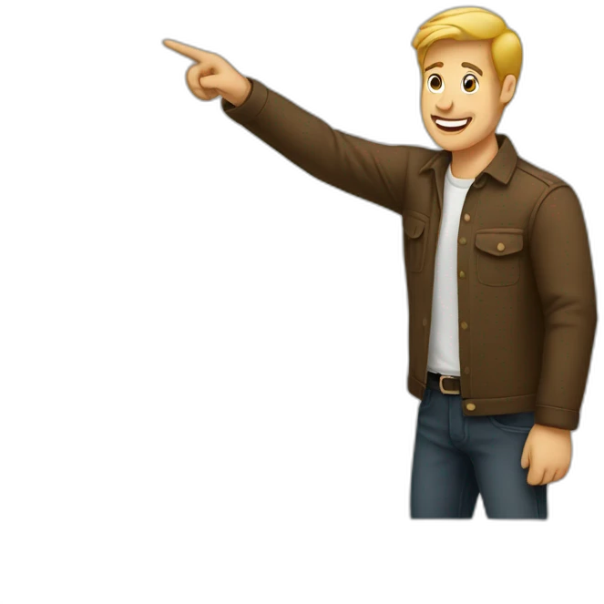 Man pointing towards screen  emoji