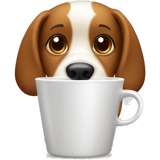 dog drink coffe emoji