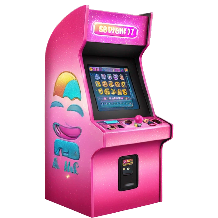Pink ombre arcade machine with glitter  emoji