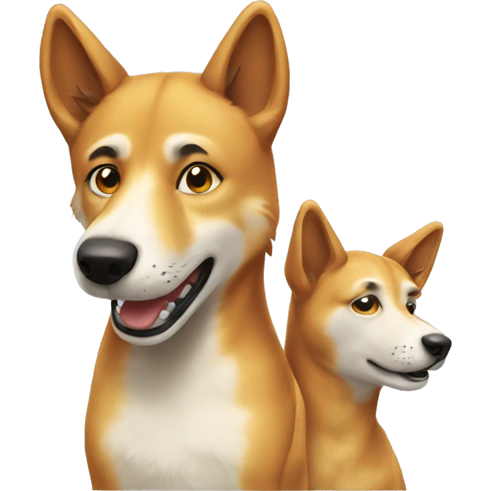 dingo dog getting petted  emoji