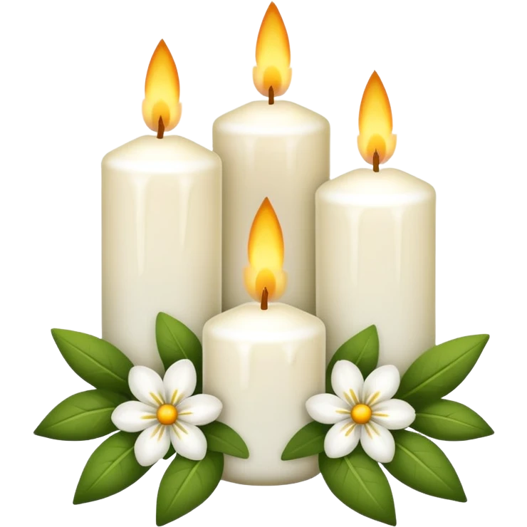 Candles white and with flowers emoji