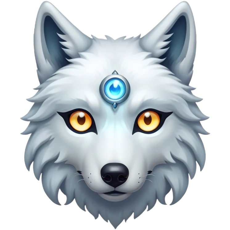 Mystical wolf with three eyes emoji