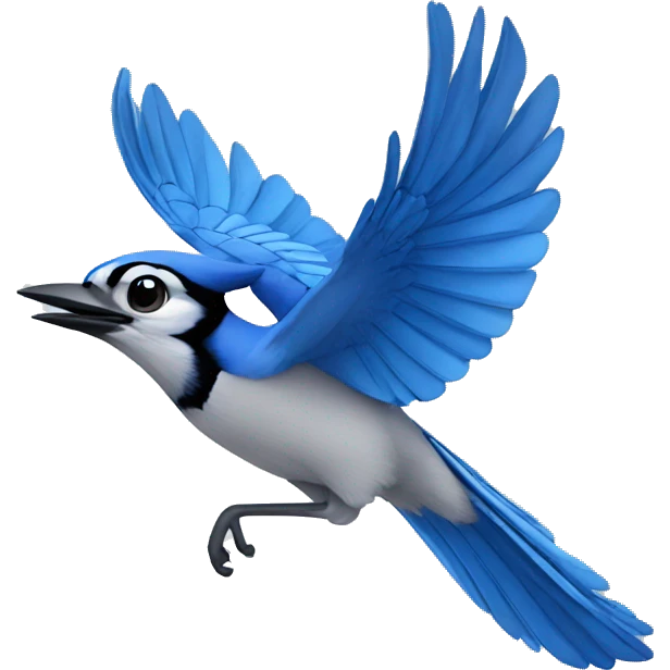 flying blue jay emoji