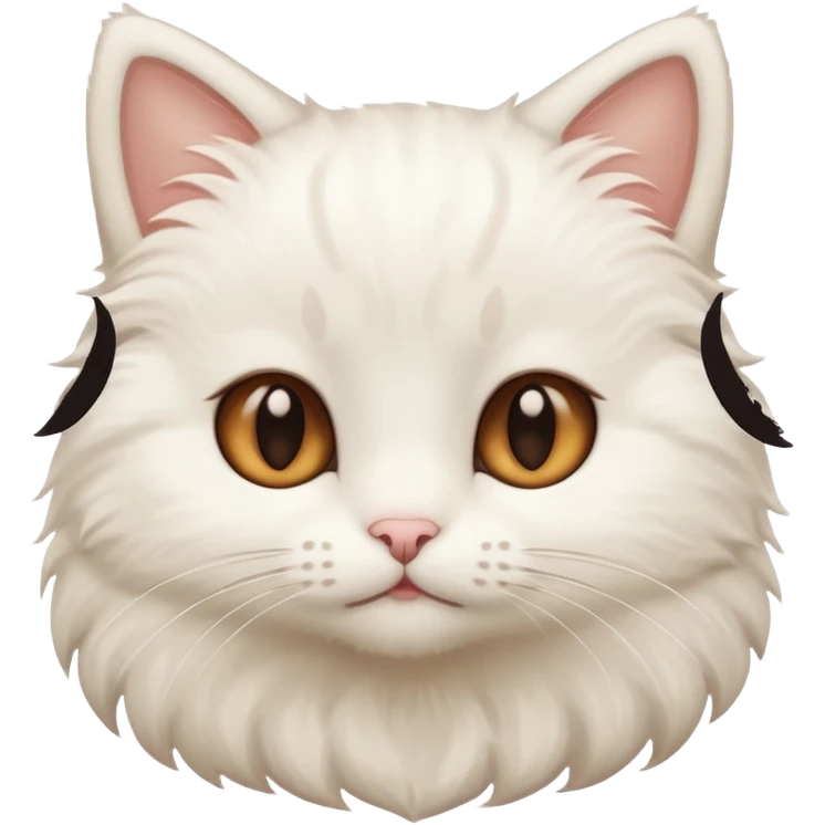 baby white cat with brown eyes emoji