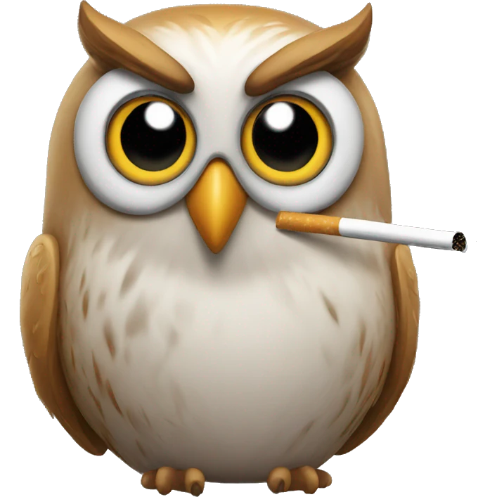 Owl smoking  emoji