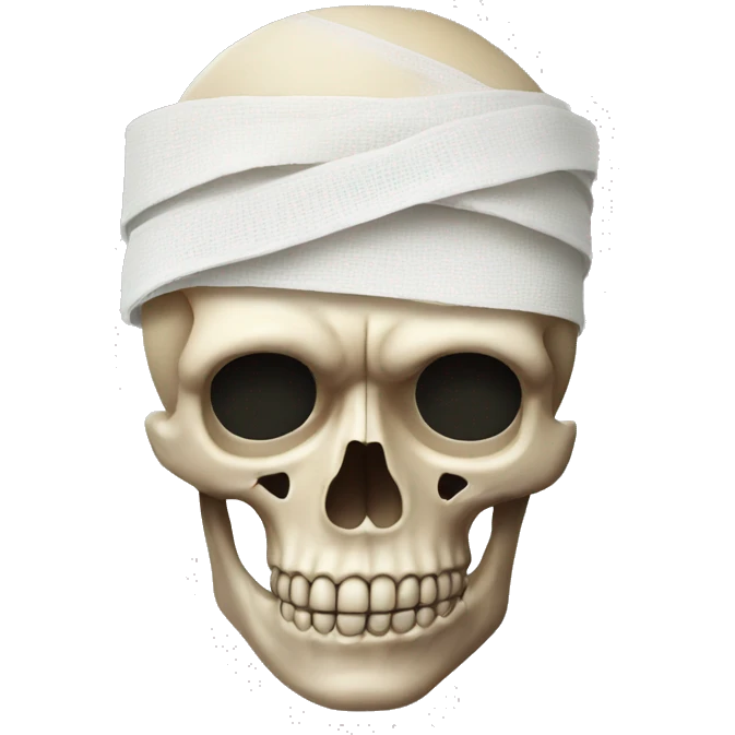 bandaged eye on skull emoji